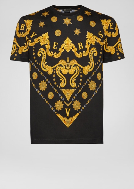 Tricouri Versace Barocco Western Print Barbati | ROAGPUS-05